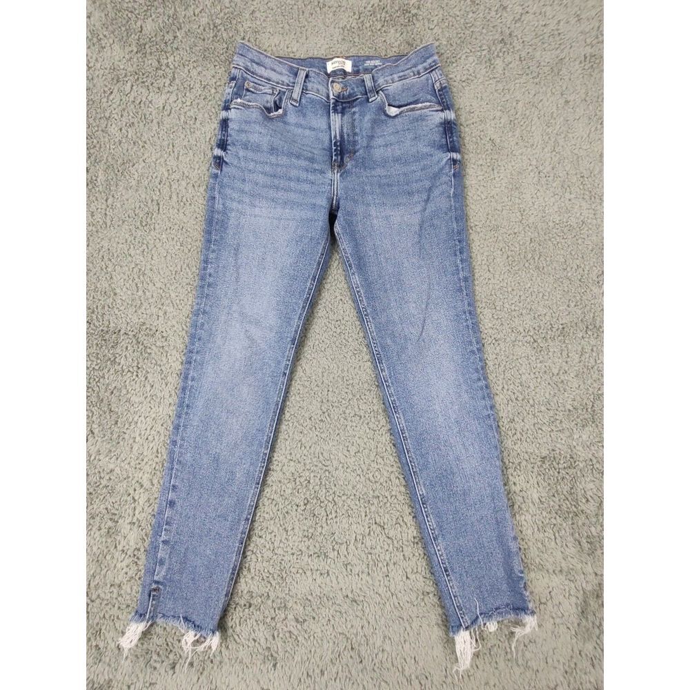 Kensie Jeans Women's 4/27 High‎ Rise Skinny Vintage Luxe Blue Denim Raw Hem